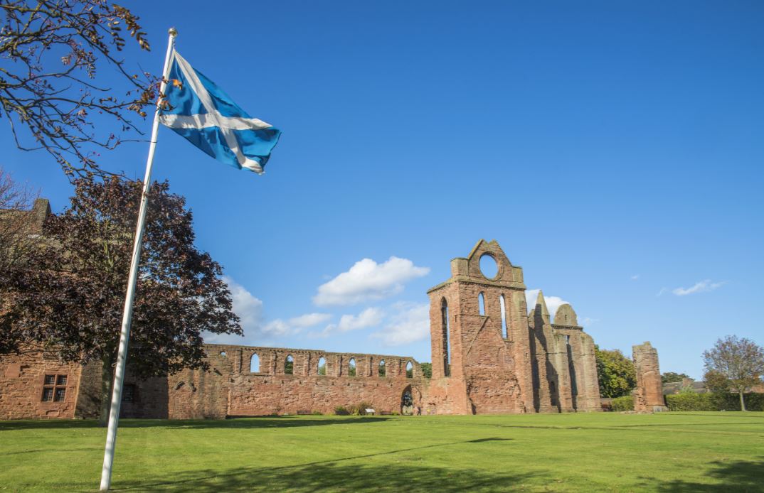 Arbroath Abbey on a clear day