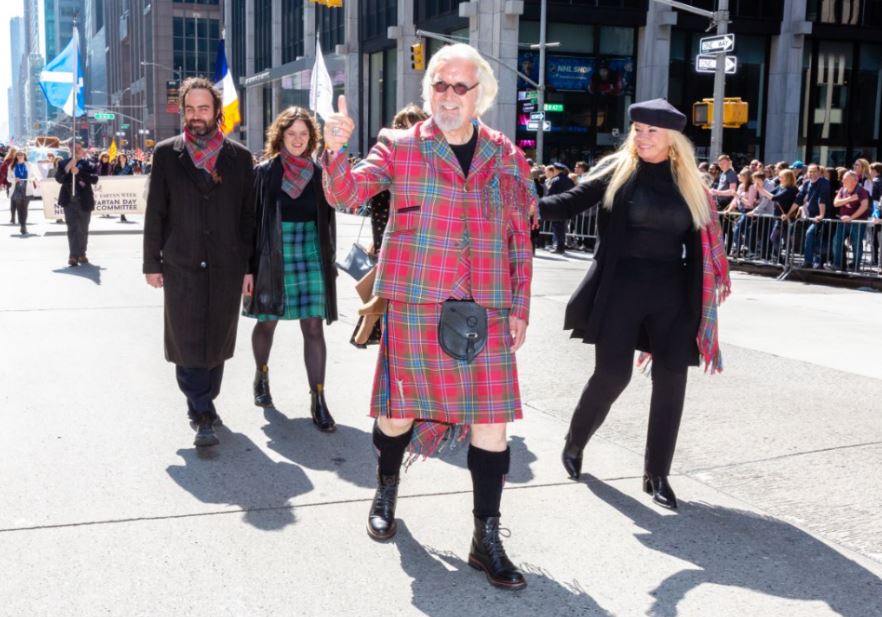 Sir Billy Connoly marching at NYC's Tartan Day Parade