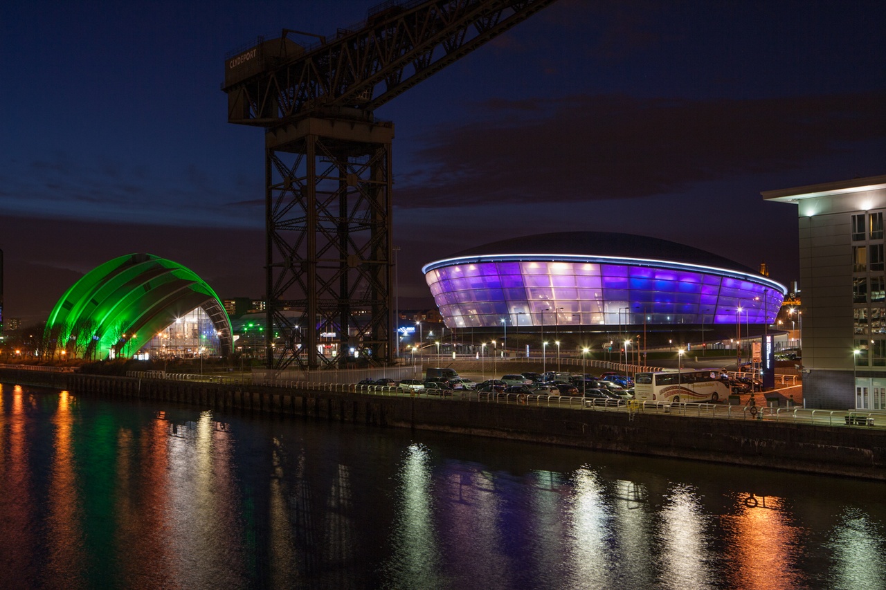 Glasgow SSE Hydro & Armadillo by night